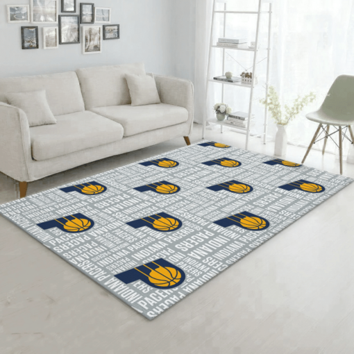 Indiana Pacers Patterns Nba Area Rug - Bedroom Rug - Custom Size And Printing