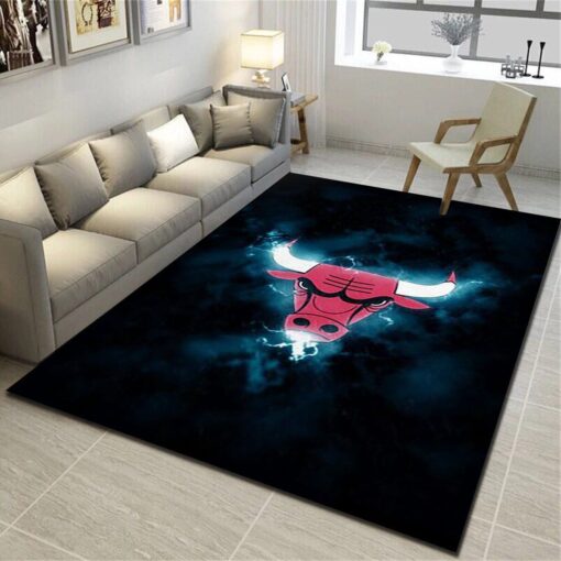 Chicago Bulls Area Rug - Basketball Team Living Room Bedroom Carpet - Custom Size And Printing
