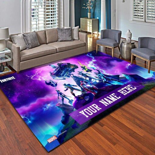 Fortnite Logo Personalized Rug - Living Room - Custom Size And Printing