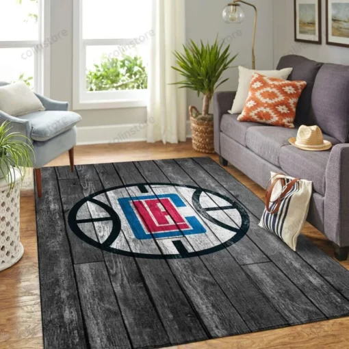 La Clippers Nba Area Rug - Basketball Living Room Carpet - Custom Size And Printing