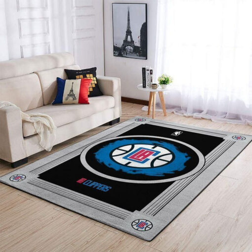 La Clippers Area Rug - Nba Basketball Living Room - Custom Size And Printing