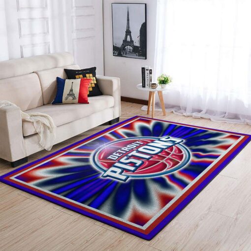 Detroit Pistons Area Rug - Living Room Carpet - Custom Size And Printing