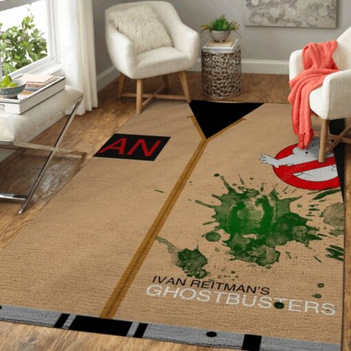 Ghostbusters Graphic Art - Movies Area Rug Carpet - Custom Size And Printing
