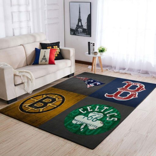 Boston Celtics Area Rug - Boston Rug - Living Room - Custom Size And Printing