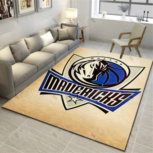 Dallas Mavericks Area Rug - Basketball Team Living Room Carpet - Custom Size And Printing