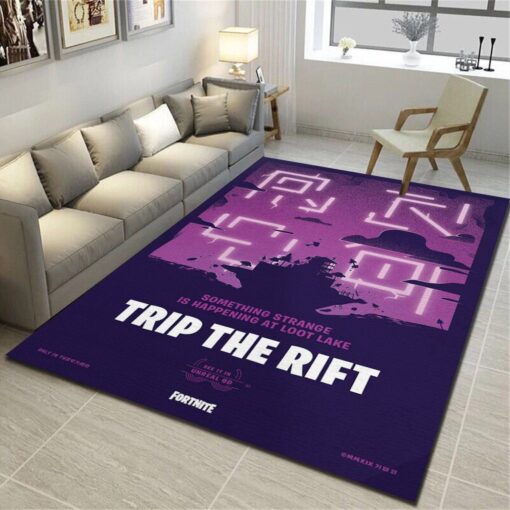 Fortnite Loot Lake Area Rug - Living Room Carpet - Custom Size And Printing