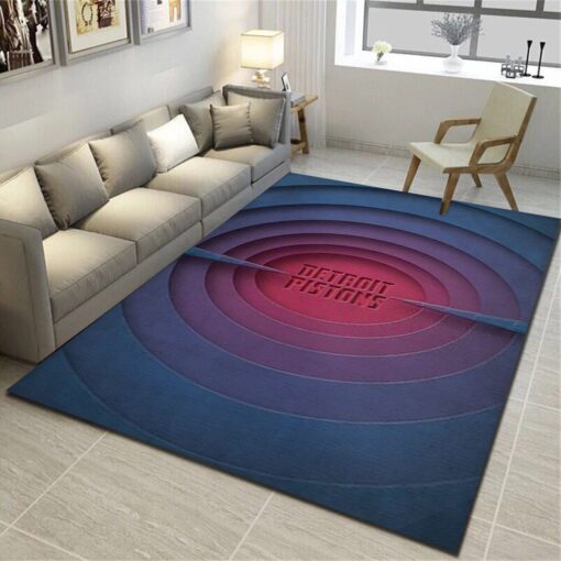 Detroit Pistons Area Rugs, Basketball Team Living Room - Custom Size And Printing