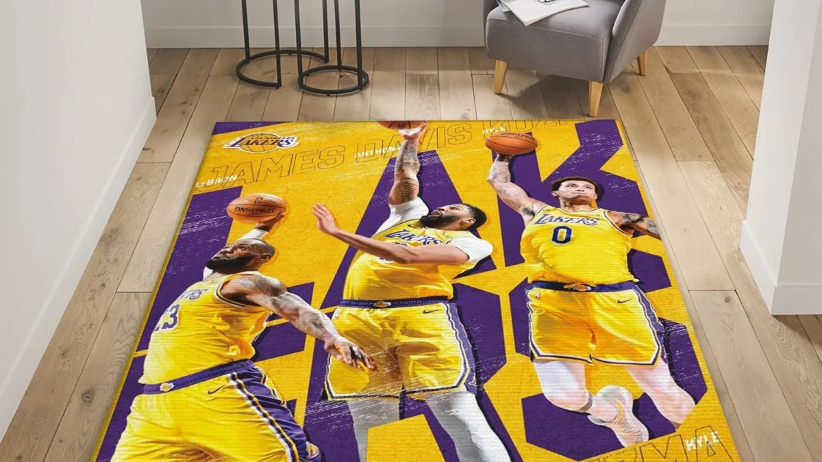 Officially Licensed NBA Los Angeles Lakers Uniform Rug 19 x 30