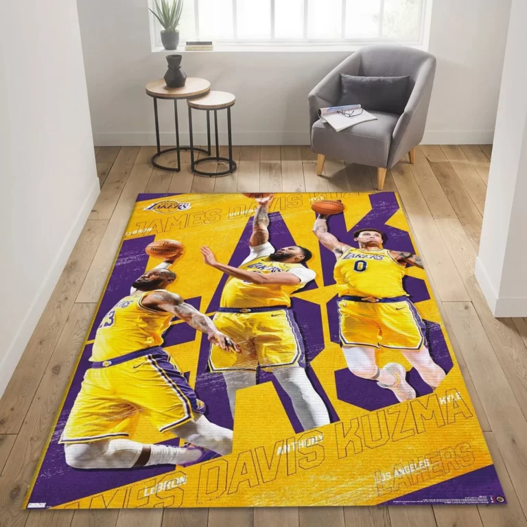 Los Angeles Lakers Nba Area Rug Carpet, Living Room Rug – Custom Size And Printing