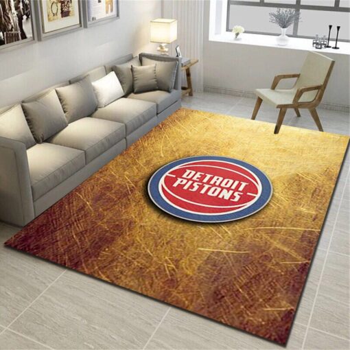 Detroit Pistons Rug - Basketball Team Living Room Bedroom Carpet, Sports Floor Mat - Custom Size And Printing