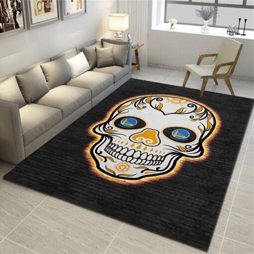 Golden State Warriors Logo Area Rug - Basketball Team Living Room Bedroom Carpet - Custom Size And Printing
