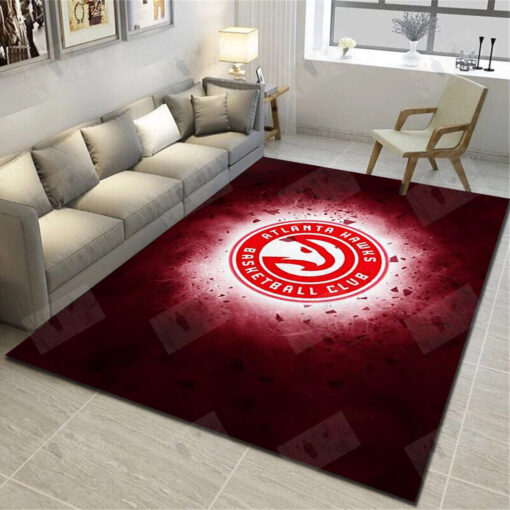 Atlanta Hawks Area Rug - Basketball Team Living Room Carpet - Custom Size And Printing