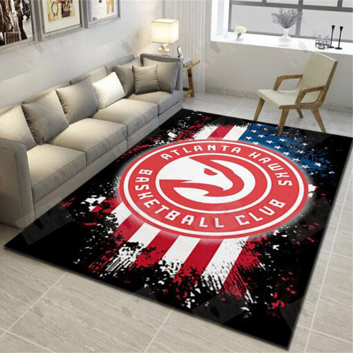 Atlanta Hawks Area Rugs, Basketball Team Living Room Carpet - Custom Size And Printing