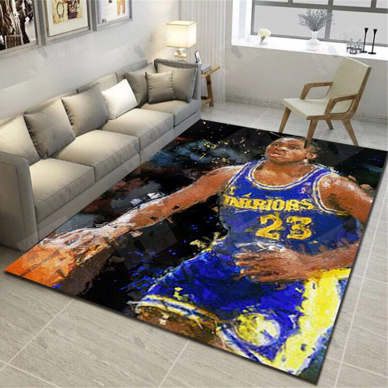 Golden State Warriors Logo Area Rug – Basketball Team Living Room Carpet – Custom Size And Printing