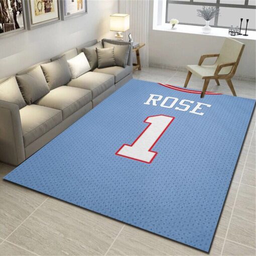 Chicago Bulls Logo Area Rug - Basketball Team Living Room Carpet - Custom Size And Printing