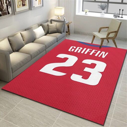 Detroit Pistons Area Rug - Basketball Team Living Room Carpet - Custom Size And Printing