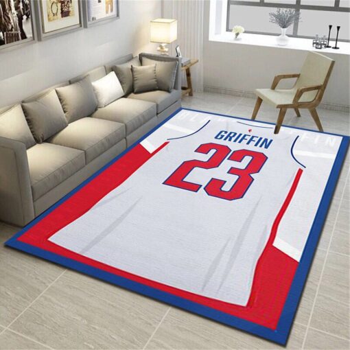 Detroit Pistons Rug - Basketball Team Living Room Carpet, Sports Floor Mat Home Decor - Custom Size And Printing