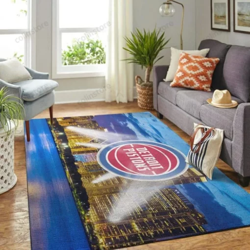 Detroit Pistons Nba Area Limited Edition Rug Carpets Living Room - Custom Size And Printing