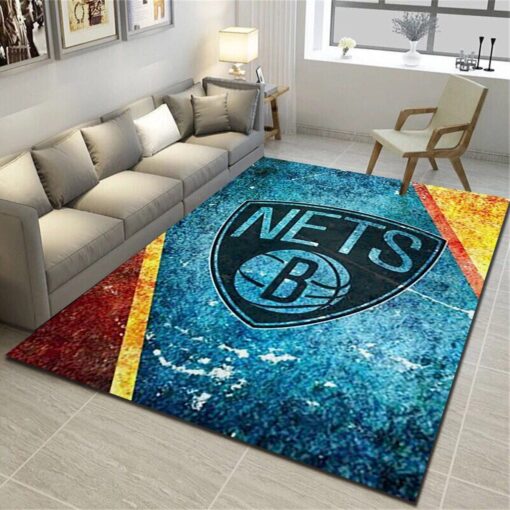 Brooklyn Nets Rug - Basketball Team Living Room Bedroom Carpet - Custom Size And Printing