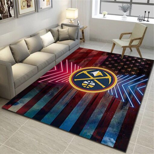 Denver Nuggets Rug - Basketball Team Living Room Bedroom Carpet - Custom Size And Printing