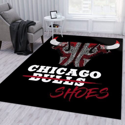 Chicago Bulls Shoes Doodle Area Rug For Christmas Living Room Rug - Custom Size And Printing