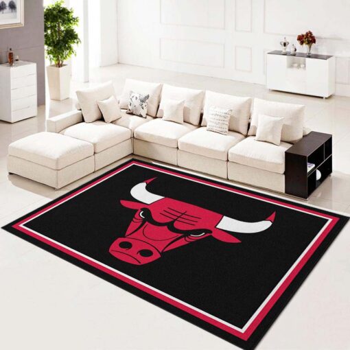 Chicago Bulls Basketball Team Area Rug - Living Room - Custom Size And Printing