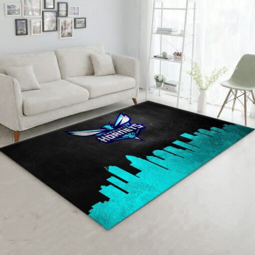 Charlotte Hornets Skyline Area Rug - Living Room And Bedroom Rug - Custom Size And Printing