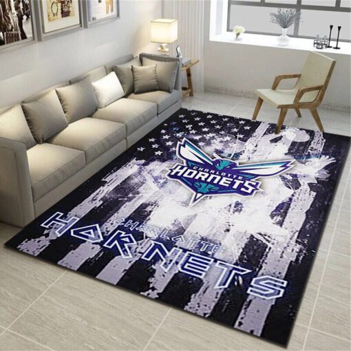 Charlotte Hornets Rug - Basketball Team Living Room Bedroom Carpet - Custom Size And Printing