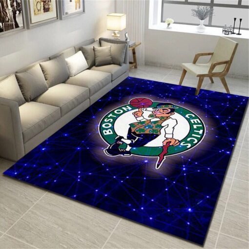 Boston Celtics Area Rugs, Basketball Team Living Room Bedroom Carpet - Custom Size And Printing
