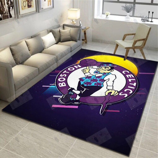 Boston Celtics Area Rug - Basketball Team Living Room Carpet - Custom Size And Printing