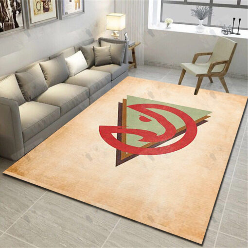 Atlanta Hawks Area Rug - Basketball Team Living Room Carpet - Custom Size And Printing