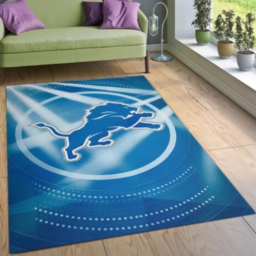 Detroit Lions NFL Area Rug For Christmas Bedroom Rug - Custom Size And Printing
