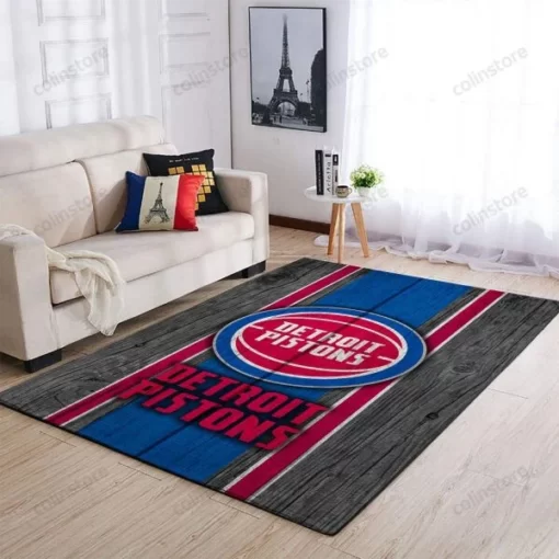 Detroit Pistons Nba Team Logo Wooden Style Nice Living Room - Custom Size And Printing