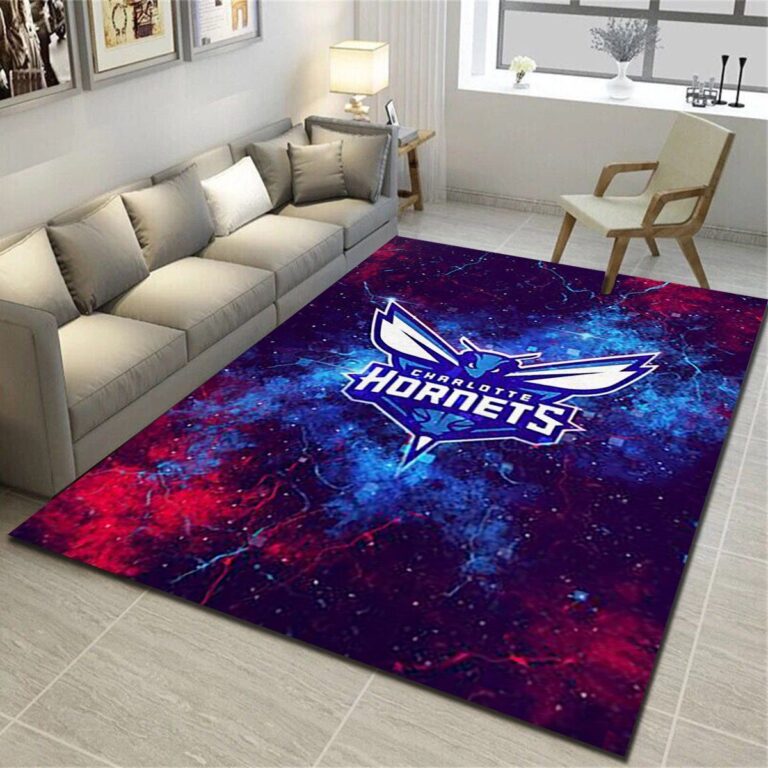 Charlotte Hornets Area Rugs, Basketball Team Living Room Bedroom Carpet – Custom Size And Printing