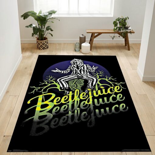 Beetlejuice Yellow And Green Neon Area Rug For Gift Living Room - Custom Size And Printing