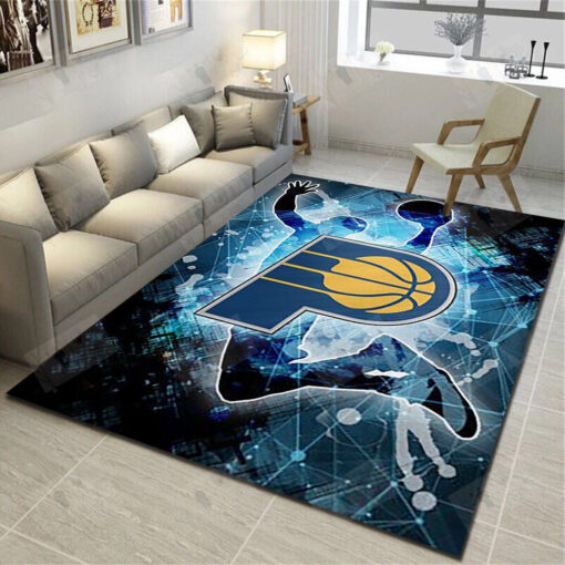 Houston Rockets Logo Area Rug - Basketball Team Living Room Carpet, Man Cave Floor Mat - Custom Size And Printing