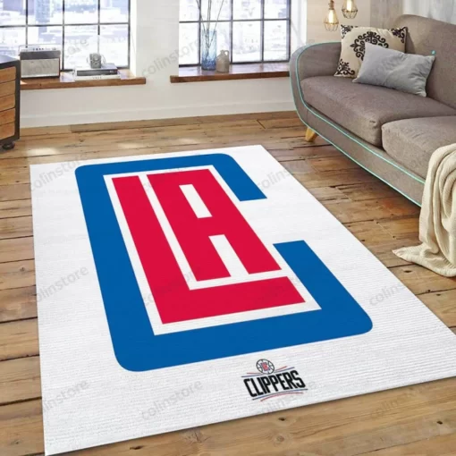 La Clippers Team Logo Nba Living Room Carpet Area Rug Home Decor - Custom Size And Printing