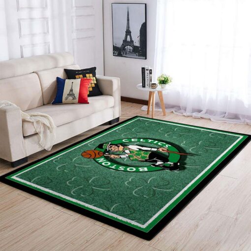 Boston Celtics Living Room Carpet Area Rug - Custom Size And Printing