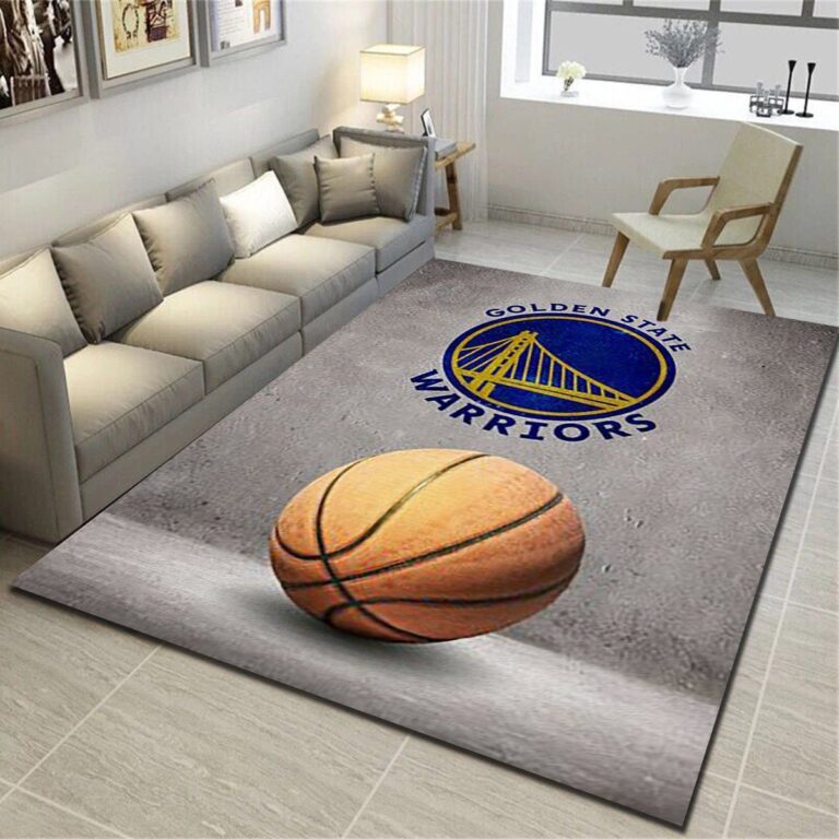 Golden State Warriors Logo Area Rug – Basketball Team Living Room Bedroom Carpet – Custom Size And Printing