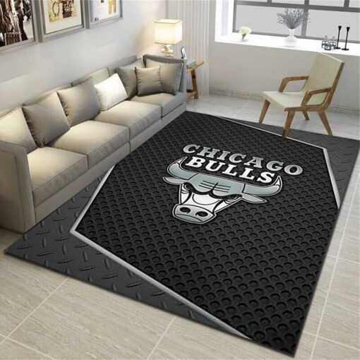 Chicago Bulls Area Rugs, Basketball Team Living Room Carpet - Custom Size And Printing