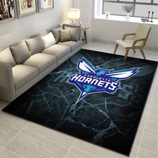 Charlotte Hornets Area Rugs, Basketball Team Living Room Carpet - Custom Size And Printing