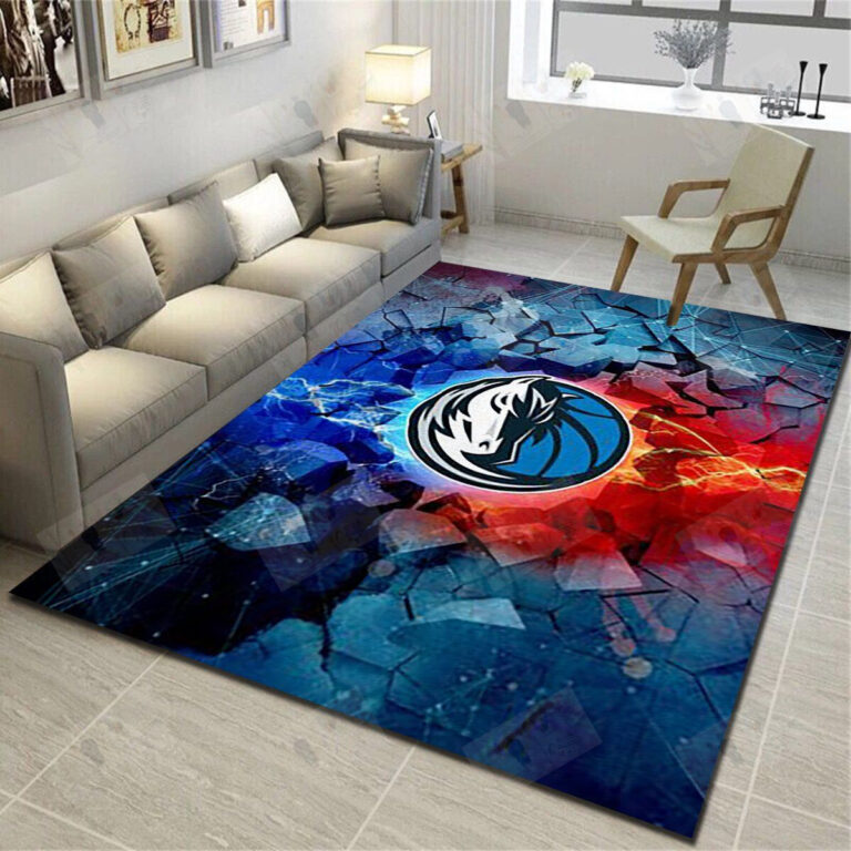 Dallas Mavericks Area Rugs, Basketball Team Living Room Carpet – Custom Size And Printing