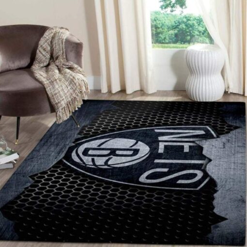 Brooklyn Nets Team Logo Mickey Us Style Nice Gift Nba Living Room Carpet Rug - Custom Size And Printing