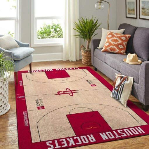 Houston Rockets Living Room Area Rug - Custom Size And Printing