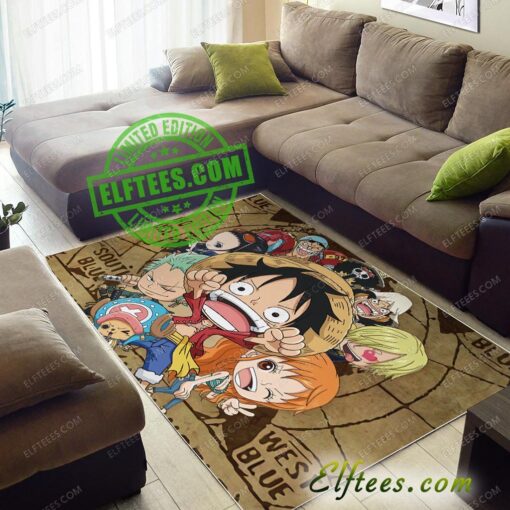 Luffy One Piece Chibi Anime Rug House Decor Living Room - Custom Size And Printing