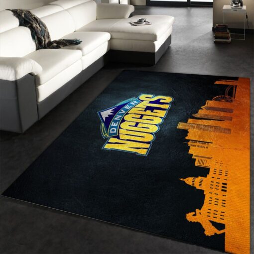 Denver Nuggets Skyline Area Rug Carpet, Living Room Rug - Custom Size And Printing