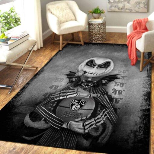 Brooklyn Nets Living Room Area Rug - Custom Size And Printing