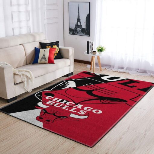 Chicago Bulls Living Room Area Rug - Custom Size And Printing