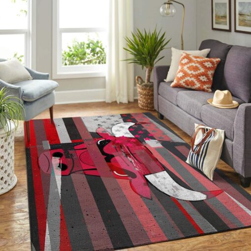 Chicago Bulls Living Room Area Rug - Custom Size And Printing