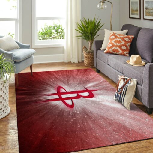 Houston Rockets Living Room Area Rug - Custom Size And Printing